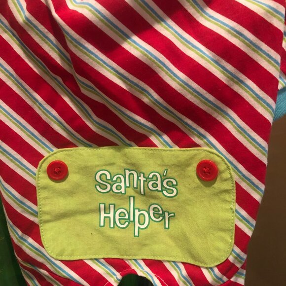 Pet Dog Onesie Sleeper Outfit Clothing Santa's Helper Size Small - Picture 2 of 5